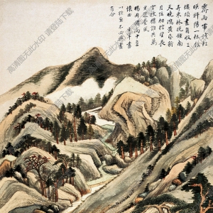 明 董其昌《山水圖》國(guó)畫(huà)高清大圖下載