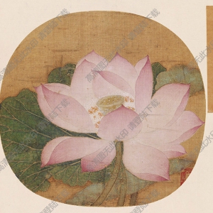 宋《出水芙蓉圖》團(tuán)扇國(guó)畫高清大圖下載