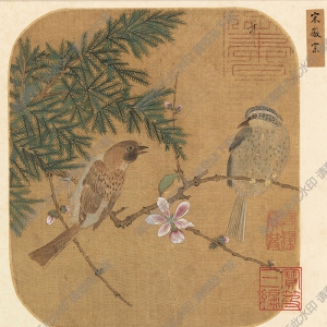 北宋 趙佶《花鳥圖》團(tuán)扇國畫高清大圖下載