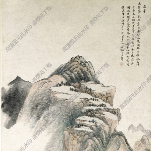 王翚 仿黃公望山水圖 國(guó)畫(huà)高清大圖下載