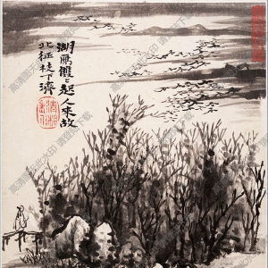 清 石濤《花卉山水》-9國畫高清大圖下載