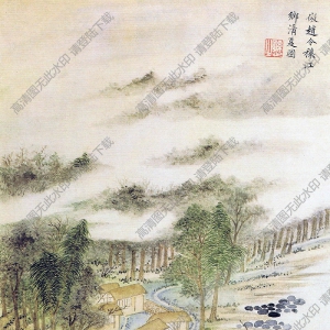 王時(shí)敏《仿北宋趙令穰江鄉(xiāng)清夏圖》國(guó)畫高清大圖下載