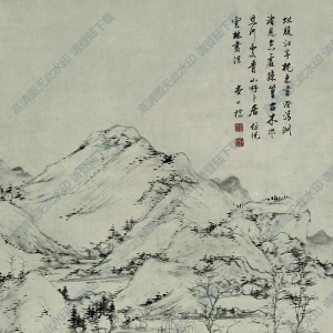 查士標(biāo)超高清《青山卜居圖》國(guó)畫百度云網(wǎng)盤下載