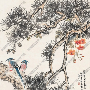 張大壯國(guó)畫(huà)作品 松壽圖 高清下載