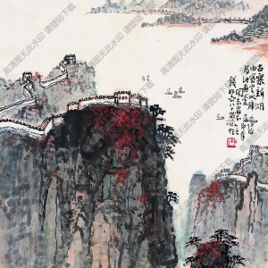 錢(qián)松巖國(guó)畫(huà) 古塞新湖2 高清大圖下載