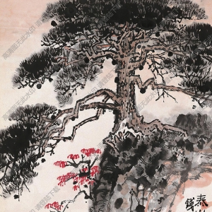 錢(qián)松巖國(guó)畫(huà)作品 泰山松 高清下載