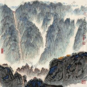 黃養(yǎng)輝國(guó)畫作品 泰山十八盤 高清下載