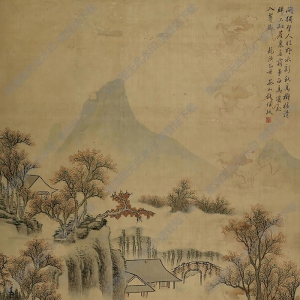 錢(qián)維城作品 策杖訪友圖 高清大圖下載