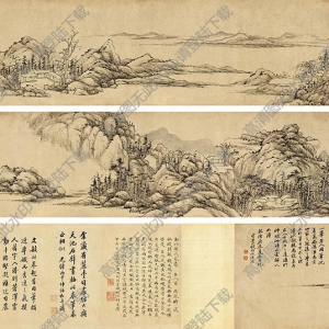 錢(qián)維城作品 仿大癡山水 高清大圖下載