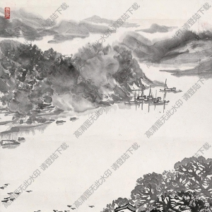 宋文治國(guó)畫(huà) 洞庭湖畔 高清大圖下載