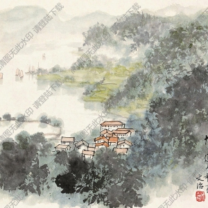 宋文治國(guó)畫(huà)作品 太湖一角 高清下載