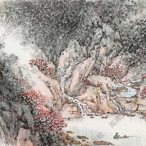 宋文治國(guó)畫(huà)作品 皖山秋澗 高清下載