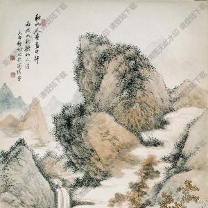 啟功國(guó)畫(huà) 秋山圖 高清大圖下載