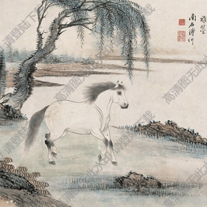 溥伒國(guó)畫(huà)作品 駿馬圖 高清下載