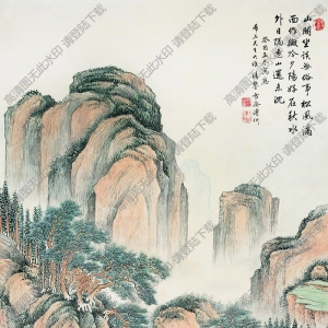 溥伒作品 山水畫(huà)1 高清大圖下載