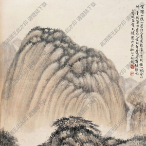 賀天健國畫作品 松山圖 高清下載