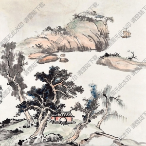 錢瘦鐵國(guó)畫(huà)作品 遠(yuǎn)浦歸帆 高清下載