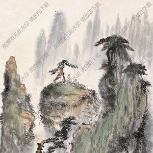 錢(qián)瘦鐵作品 高山觀景 高清大圖下載