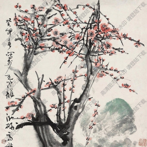 錢(qián)瘦鐵作品 紅梅2 高清大圖下載