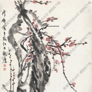 錢(qián)瘦鐵作品 紅梅點(diǎn)點(diǎn) 高清大圖下載