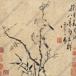 八大山人國(guó)畫(huà)作品 雙侶圖 高清下載