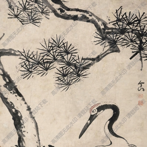 八大山人國(guó)畫(huà)作品 松鶴圖 高清下載