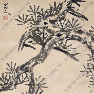 八大山人國(guó)畫(huà)作品 松鹿圖2 高清下載