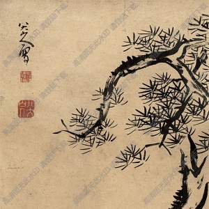 八大山人國(guó)畫(huà)作品 松鹿圖3 高清下載