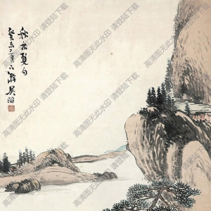 吳滔國(guó)畫(huà)作品 秋林覓句 高清下載