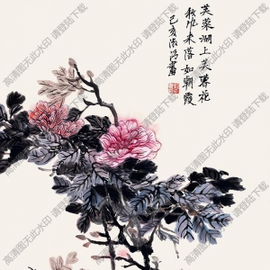 湯貽汾妻子董婉貞國(guó)畫(huà) 芙蓉湖上芙蓉花 高清大圖下載