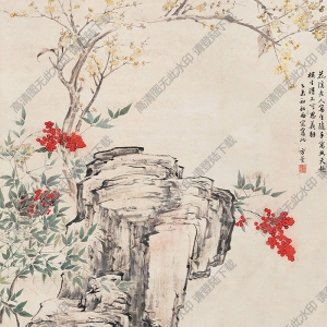 方薰國(guó)畫(huà) 梅花水仙 高清大圖下載