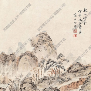 方薰國(guó)畫(huà) 秋山竹亭 高清大圖下載