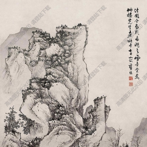 藍(lán)瑛國(guó)畫(huà) 仿關(guān)仝山水 高清大圖下載