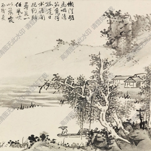 藍(lán)瑛國(guó)畫(huà) 孤舟獨(dú)釣 高清大圖下載