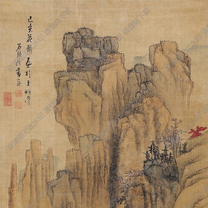 藍(lán)瑛國(guó)畫(huà) 秋山村屋圖 高清大圖下載