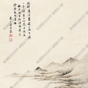 董邦達(dá)國(guó)畫(huà) 溪山放棹圖(1) 高清大圖下載