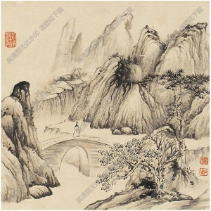 石濤作品 山中高士圖 高清大圖下載