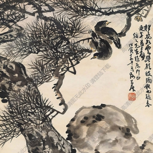 謝公展國(guó)畫(huà) 三友圖 高清大圖下載