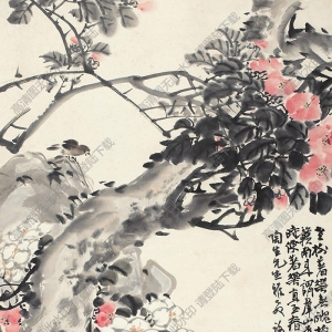 謝公展國(guó)畫(huà) 山茶花 (1) 高清大圖下載