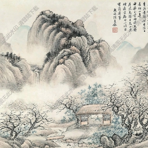 張石園國(guó)畫(huà) 梅竹草堂圖 高清大圖下載