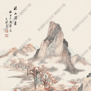 張石園國(guó)畫(huà) 秋山清爽 高清大圖下載