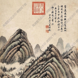 王時(shí)敏國(guó)畫 蒼嚴(yán)遇雨圖 高清大圖下載