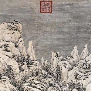 張宗蒼國(guó)畫(huà) 雪山行旅圖 高清大圖下載