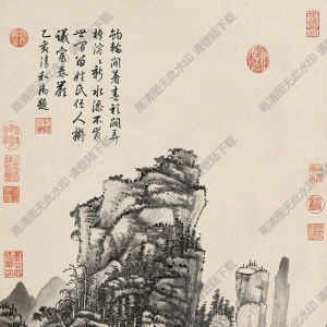 張宗蒼國(guó)畫(huà) 云林煙艇圖 高清大圖下載