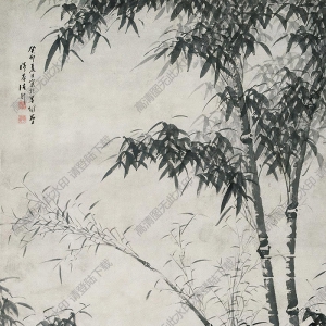 諸昇國(guó)畫 竹石圖 (1) 高清大圖下載