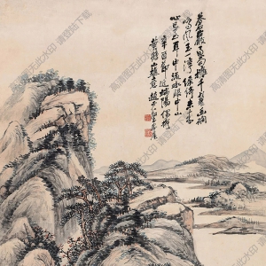 趙云壑國(guó)畫(huà) 蒼巖過(guò)雨 高清大圖下載