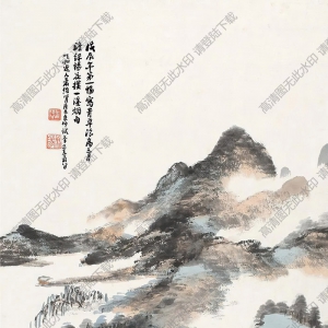 蕭俊賢國(guó)畫(huà) 綠楊煙溪 高清大圖下載