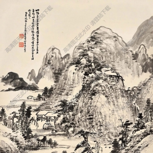 蕭俊賢國(guó)畫(huà) 山居圖 (1) 高清大圖下載