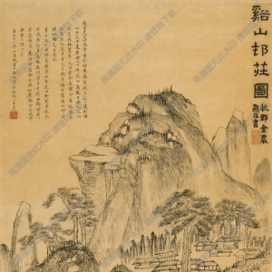 清代 金農(nóng) 溪山村莊圖 高清大圖下載